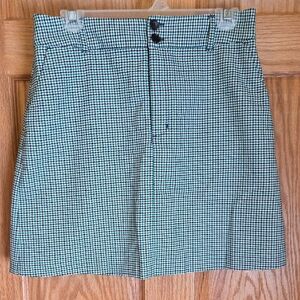 Banana Republic Green Houndstooth Mini Skirt